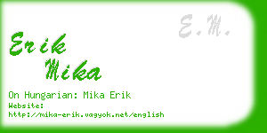 erik mika business card